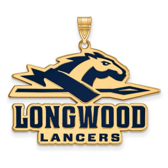 14k Gold Plated Silver Longwood U XL Enamel Pendant